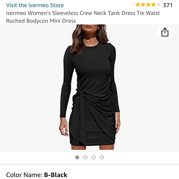 Women's VNeck Dress Tie Waist Ruched Bodycon Mini Dress
( brand new in package ) - Picture 1 of 5